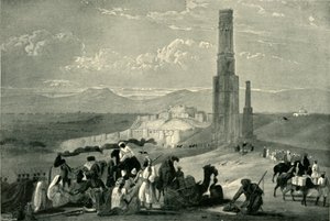 Festningen og citadellet til Ghazni og de to minarene, c1840, 1901.