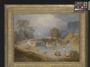 Rydder opp for fint vær, Beddgelert, Nord-Wales (olje på lerret) av James Baker Pyne
