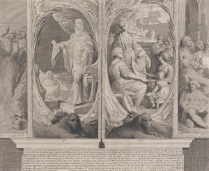 Hans Majestet som anbefaler en lov (design for veggene i det store rommet til Society for the Encouragement of the Arts) av James Barry