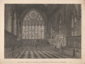 Innvendig utsikt over østenden av Merton College Chapel av James Basire