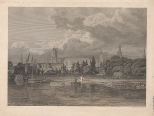 South View of Christ Church, etc. fra Meadows av James Basire