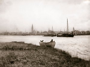 Robåt ved en kanal, Rotterdam, 1898.
