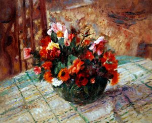 Sommerblomster (olje på lerret)