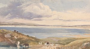 Landskap ved kysten med vei i forgrunnen. av James Bulwer