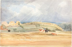Landskap med storfe Somerset, 1830.