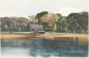 Landskap med trær og vann. av James Bulwer