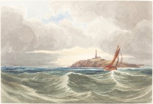 Havlandskap med fyrtårn.