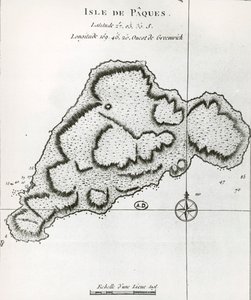 Påskeøya, fra Travel Atlas av James Cook
