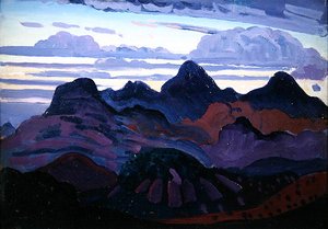 Deep Twilight (olje på panel) av James Dickson Innes
