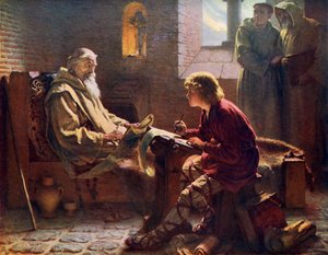 Den ærverdige Bede oversetter det siste kapittelet til Johannes, 1926.