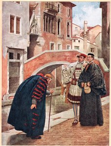 'Med begrenset pust og hviskende ydmykhet', illustrasjon fra 'The Merchant of Venice', ca. 1910