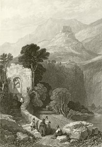 Klosteret Il Santo Cosimato, Tivoli, nær Roma av James Duffield Harding