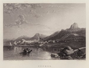 Kypros (farge litho) av James Duffield Harding
