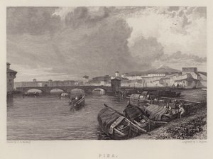Pisa (farge litho) av James Duffield Harding