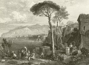 Sletten og bukten i Sorrento, Italia av James Duffield Harding