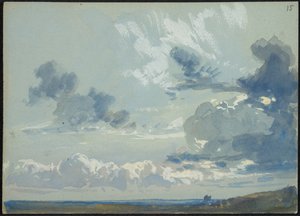 Himmelstudie med horisont (recto) av James Duffield Harding