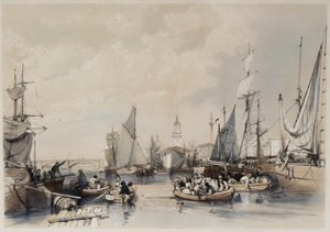 The Port of London, 1834 av James Duffield Harding