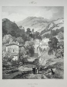 Pittoreske og romantiske reiser i det gamle Frankrike. Auvergne: Fossene i Thiers av James Duffield Harding
