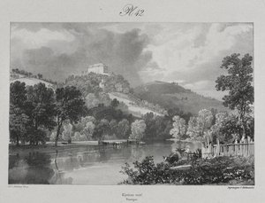 Pittoreske og romantiske reiser i det gamle Frankrike. Auvergne: Château Neuf av James Duffield Harding