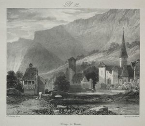 Pittoreske og romantiske reiser i det gamle Frankrike. Franche Comté: Abbey of Baume, Baume-les-Messieurs av James Duffield Harding