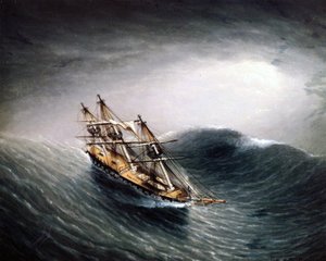 En skonnert i Heavy Sea