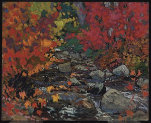 Autumn Leaves, Batchewana, Algoma, ca. 1919 (olje på kompositt tremasseplate)