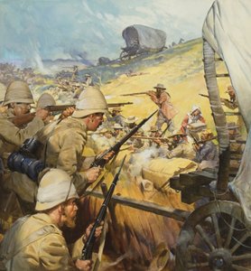 Boerkrigens trefning (gouache på papir)