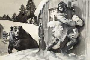 Grizzlybjørn (gouache på papir) av James Edwin McConnell