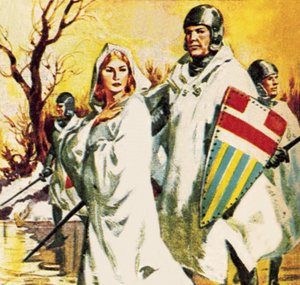 Matilda rømmer i snøen kledd i hvitt av James Edwin McConnell