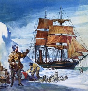 Terra Nova i Antarktis (gouache på papir) av James Edwin McConnell
