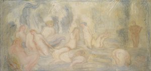 Badende jenter (buede og bølgende linjer) 1911 (olje på lerret) av James Ensor