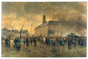 Belgiske emigranter (olje på lerret) av James Ensor
