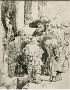 Tiggerne ved inngangsdøren av James Sidney Ensor