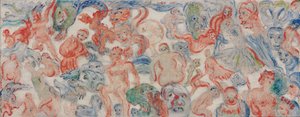 Monstre sammenflettet usydd, sammenflettet (A) av James Ensor