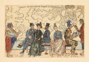 Pest under, Pest over, Pest overalt (Forurensning under, Forurensning over, Forurensning overalt) av James Ensor