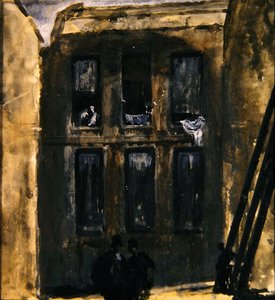 Gatebilde, ca. 1910 (gouache på papir)