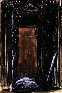 The Bed, ca. 1909 (blekk og gouache på papir)