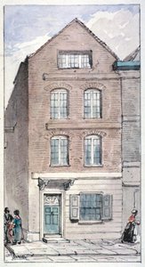 Utsikt over Blackhorse Alley nr. 7, Fleet Street, City of London, 1850