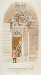 Utsikt over døråpningen til Mincing Lane nr. 4, City of London, 1840 av James Findlay