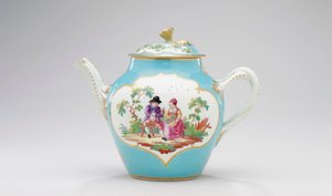 Worcester tekanne og deksel, ca. 1770