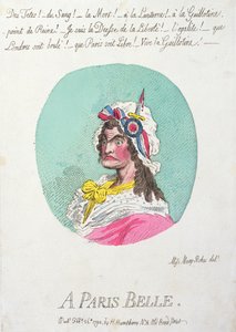 A Paris Belle, utgitt av Hannah Humphrey i 1794 (håndfarget etsning)