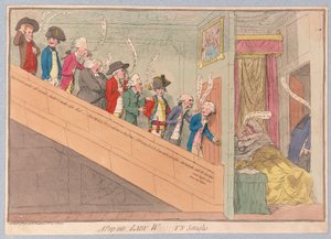 Et kikk inn i Lady W!!!!!ys Seraglio, pub. 1782 (håndfarget gravering)