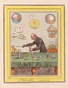 A Philosopher: Conduit Street, pub. 1796 (håndfarget gravering)