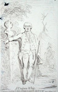A Uniform Whig , utgitt av Hannah Humphrey i 1791 (radering) av James Gillray