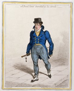 All Bond Street Trembled as he Strode, utgitt av Hannah Humphrey, 1802 (etsing og gravering)