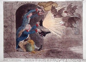 Flaggermusfangst av James Gillray