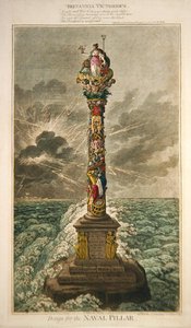 Britannia Victorious, Design for Naval Pillar, utgitt av Hannah Humphrey av James Gillray