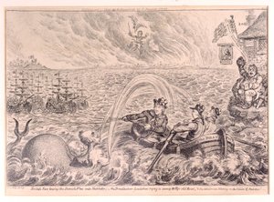 Britiske tjærer som sleper den danske flåten inn i havnen, 1807