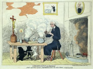 Cincinnatus i pensjonisttilværelsen, pub. 1782 (håndfarget gravering)