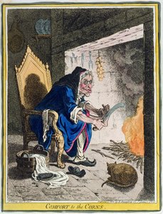 Comfort to the Corns, utgitt av Hannah Humphrey i 1800 (håndfarget etsning)